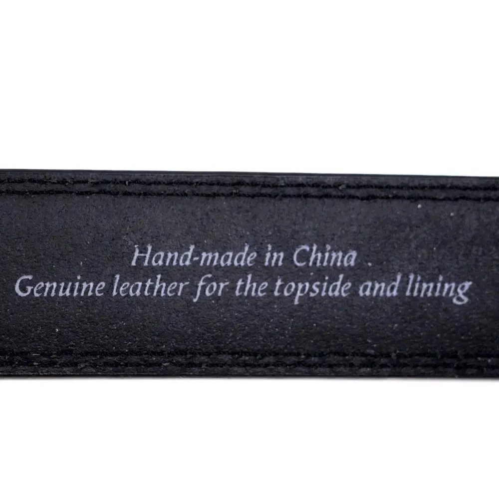 HandCrafted BLACK GENUINE LEATHER 1 3/8